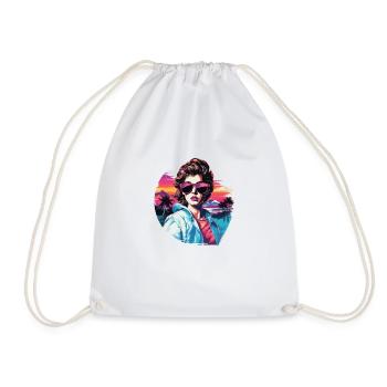 Frau mit Sonnenbrille Urlaub Beach - Turnbeutel - Weiß - Vorne