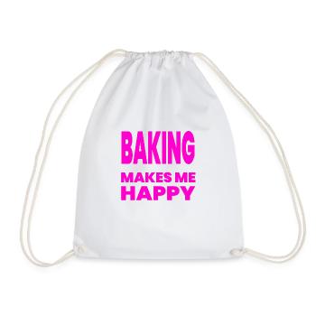 Bake - Drawstring Bag - white - Front