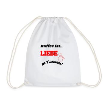 Coffee is love in cups... - Drawstring Bag - white - Front