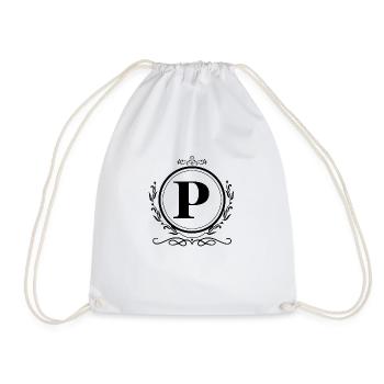 Letter P Decoration - Drawstring Bag - white - Front