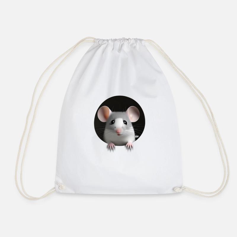 Sweet Rat - Drawstring Bag - white