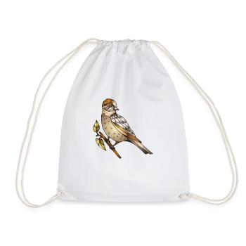 Bunter Vogel - Turnbeutel - Weiß - Vorne