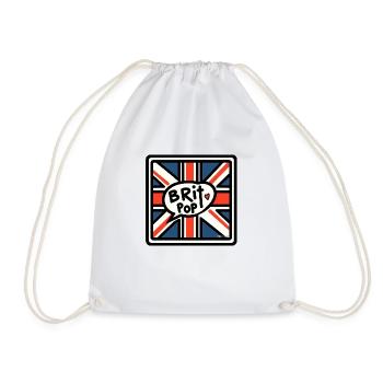 Brit Pop - Union Jack - Drawstring Bag - white - Front