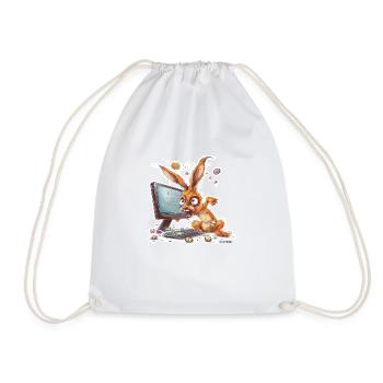 Lapin de Pâques fou II - Sac de sport léger - blanc - Devant