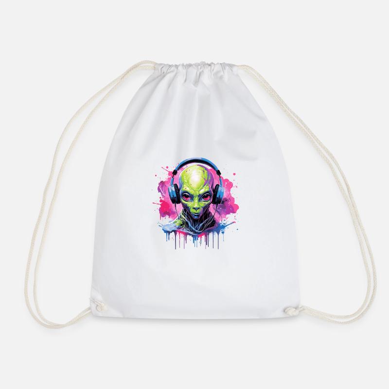 Alien Discjockey - Turnbeutel - Weiß