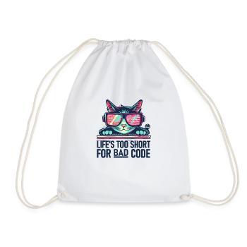 Life's Too Short for BAD CODE - Drawstring Bag - white - Front