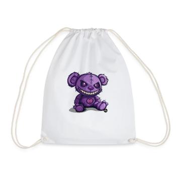 Peluche violette effrayante - Sac de sport léger - blanc - Devant