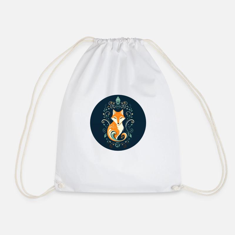 Fuchs mit floralen Ornamenten - Turnbeutel - Weiß