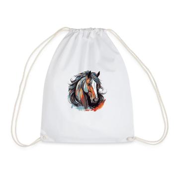 Portrait de cheval - Sac de sport léger - blanc - Devant
