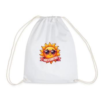 Kühle Sonne "Hab einen sonnigen Tag!" - Turnbeutel - Weiß - Vorne