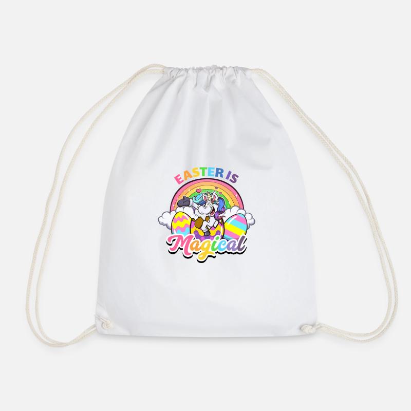 Easter Is Magical Cartoon - Drawstring Bag - white