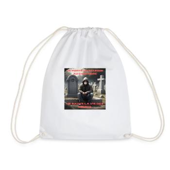 JE METS MON MASQUE AU CIMETIÈRElast - Sac de sport léger - blanc - Devant