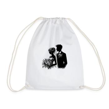 Schönes Brautpaar Design Silhouette - Turnbeutel - Weiß - Vorne