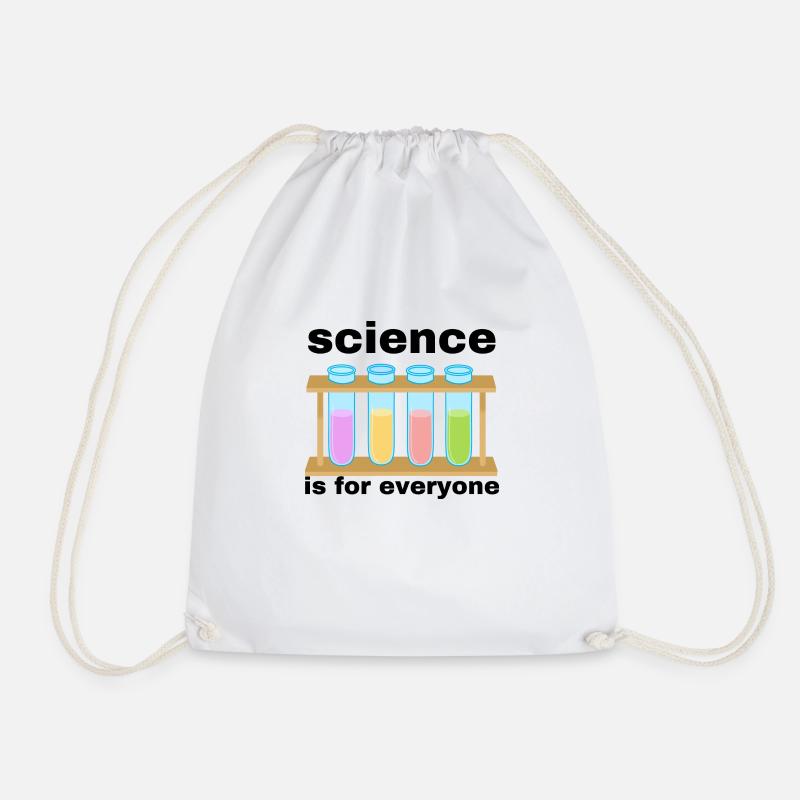 science is for everyone cute science test tubes - Drawstring Bag - white