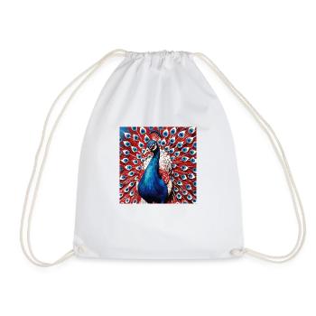 French Peacock - Drawstring Bag - white - Front