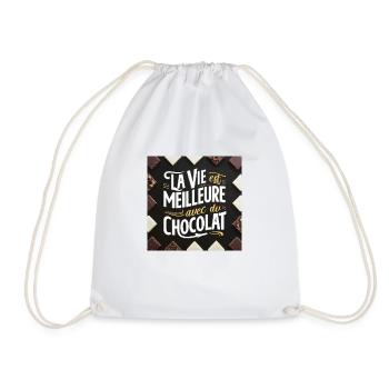 la vie est meilleur avec du chocolat - Sac de sport léger - blanc - Devant