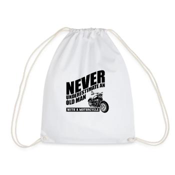 Funny Motorcycle Saying - Drawstring Bag - white - Front