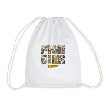 Free beer for me - Drawstring Bag - white - Front