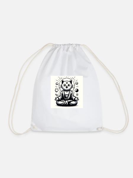 Gato Loco Katzenyoga Mantra Entspanung Catyoga - Turnbeutel - Weiß