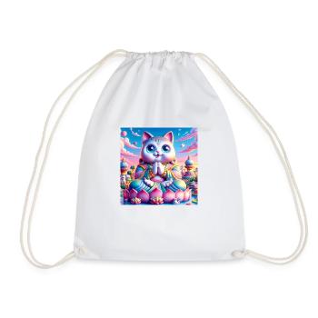 Gato Loco Méditation Yoga Yogi Cat Lotus Position Chat - Sac de sport léger - blanc - Devant