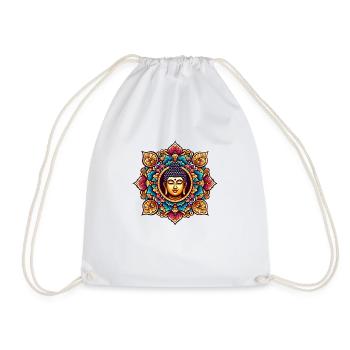 Lotus Buddha - Drawstring Bag - white - Front