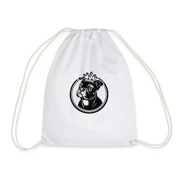 Chien mignon avec couronne - Sac de sport léger - blanc - Devant