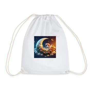 Mond mit Einhorn - Turnbeutel - Weiß - Vorne