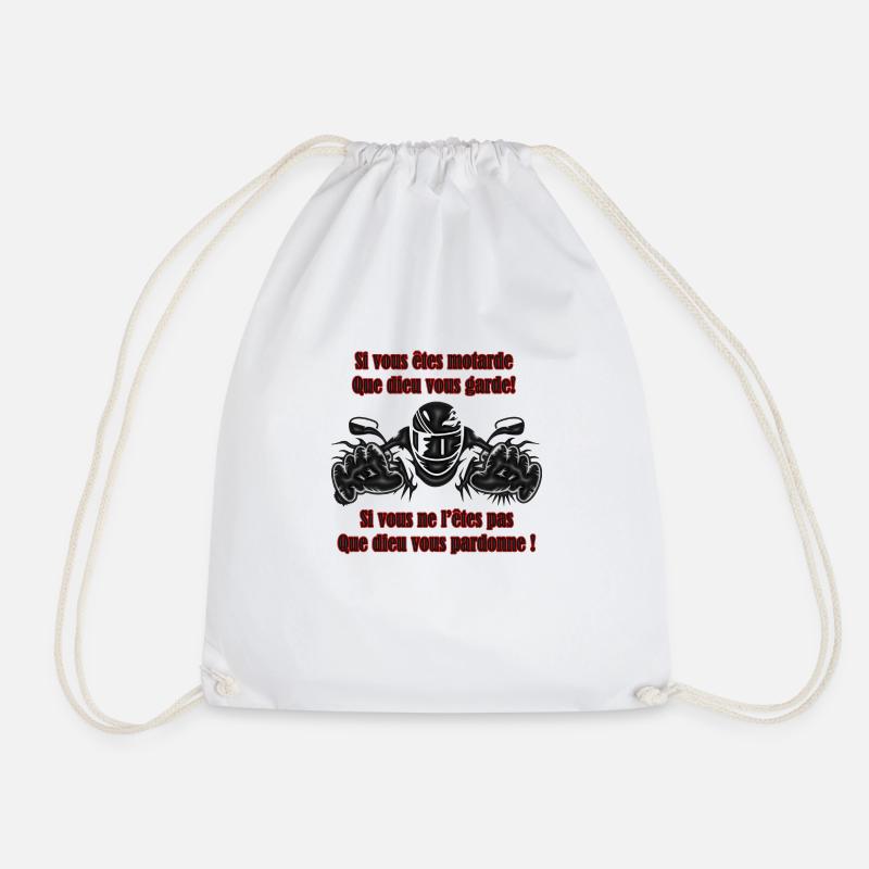 If you're a biker! - Drawstring Bag - white