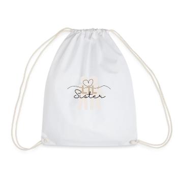 Little Sister - Sibling Design - Drawstring Bag - white - Front
