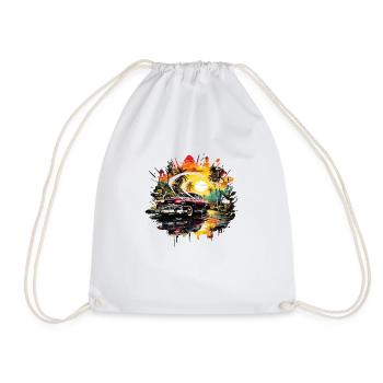 Vacation Early Summer Late Summer Summer Vacation Sea Car - Drawstring Bag - white - Front