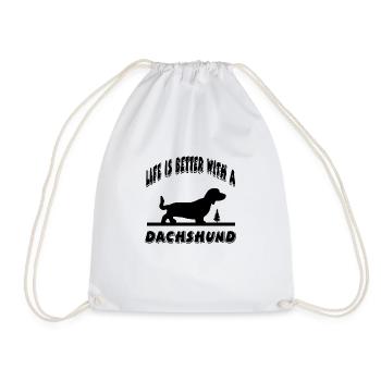 Dachshund - Drawstring Bag - white - Front