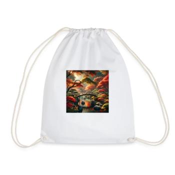 Japan Vintage Garden Fall - Drawstring Bag - white - Front