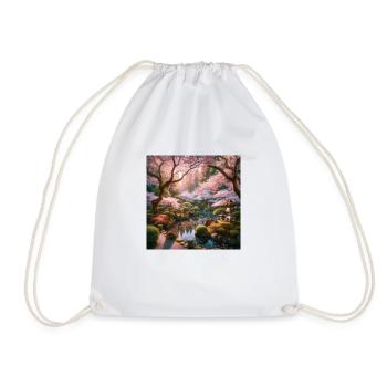 Japan Vintage Garden - Drawstring Bag - white - Front