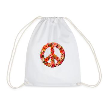 Signe de paix floral - Sac de sport léger - blanc - Devant