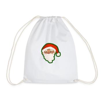 cute santa claus - Drawstring Bag - white - Front