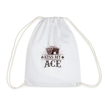 Kiss My Ace jeu de poker jeu de cartes casino club jouer - Sac de sport léger - blanc - Devant