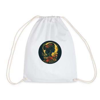 Mother and daughter in the moonlight - Drawstring Bag - white - Front