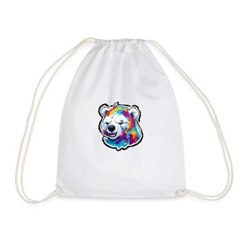 Polar Bear / Animal / Norpol / Winter / Childlike / Cute - Drawstring Bag - white - Front
