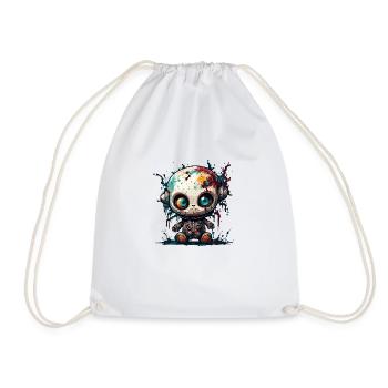 Horror Doll / Halloween / Creepy / Dark - Drawstring Bag - white - Front