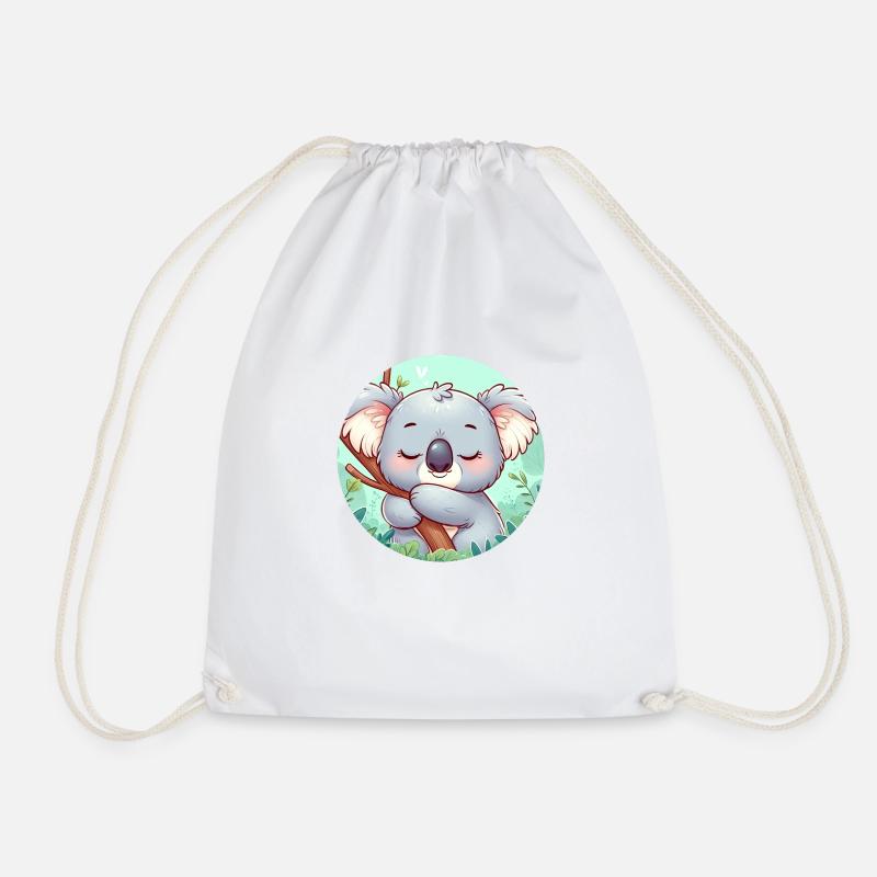 happy koala bear koala - Drawstring Bag - white