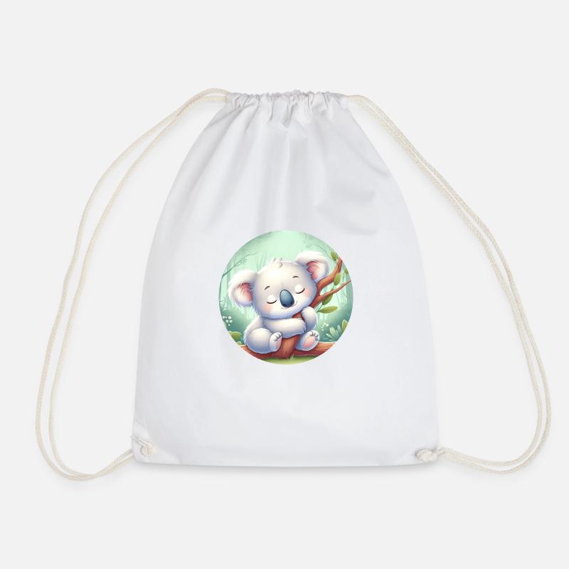 happy koala bear koala - Drawstring Bag - white