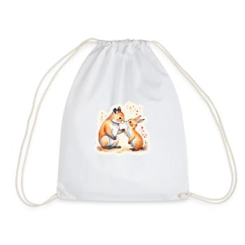 Love of animals - Drawstring Bag - white - Front