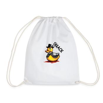 Gummiente / Badeente / Wasser / Badewanne - Turnbeutel - Weiß - Vorne