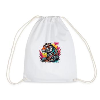 Tattoo / Tier / Kunst / cool / Comic / Tiger - Turnbeutel - Weiß - Vorne