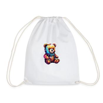 Ours en peluche / Peluche / Animal en peluche / Idée cadeau - Sac de sport léger - blanc - Devant