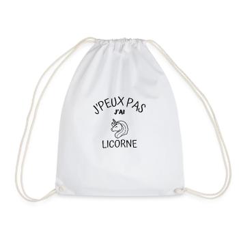 j'peux pas j'ai licorne - Sac de sport léger - blanc - Devant