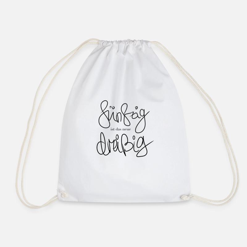 50th birthday - Drawstring Bag - white