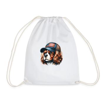 Cavalier King Charles chien casquette américaine - Sac de sport léger - blanc - Devant