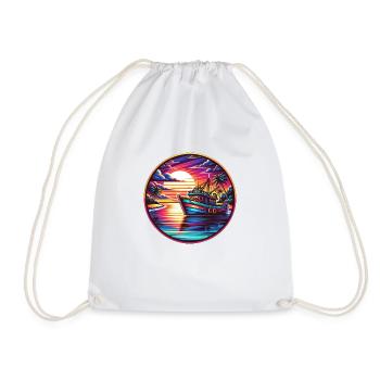 Fishing boat - Drawstring Bag - white - Front