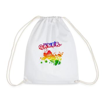 Jeu de joueur Jouer en ligne Jeux sur ordinateur Arcade Neon - Sac de sport léger - blanc - Devant